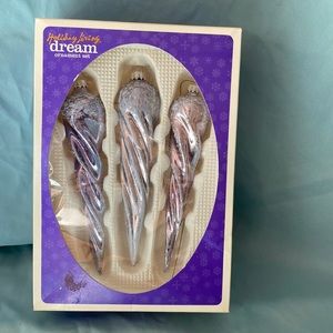 Vintage Holiday Living Dream Ornament Germany Purple Icicles